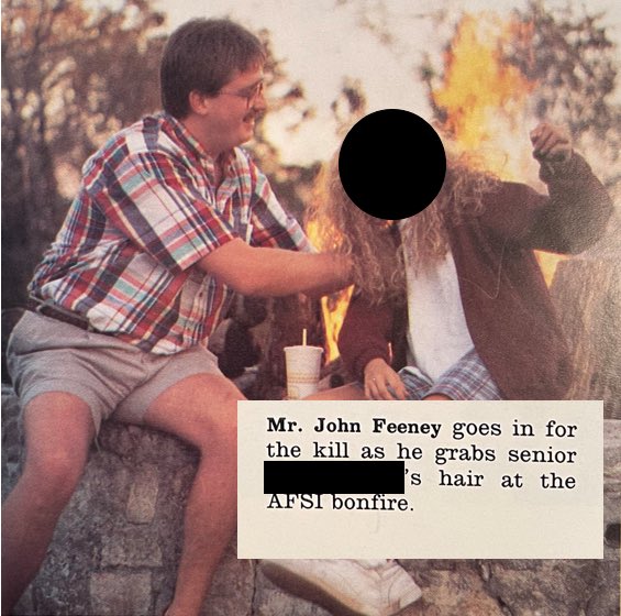 MurderTour's tweet photo. 🚨NEW EPISODE🚨

In Part 2 of the Feeney case, Amy &amp; Sarah take on the rumors/theories that have circulated over the last two decades.

(This photo comes from the GHS 1990 yearbook... how prophetic!)

#hometownmurdertour #417hmt #springfieldmo #ladieswhopodcast #truecrimepodcast https://t.co/fLCeRBGSyQ