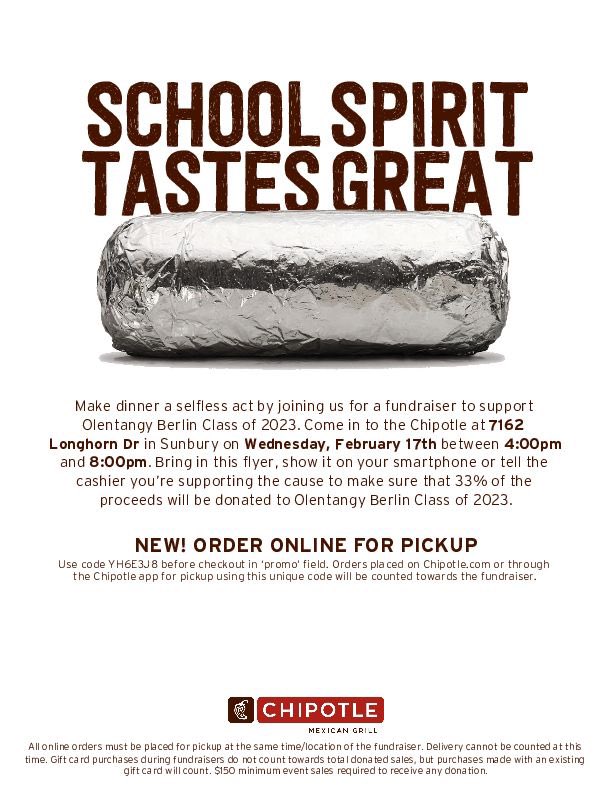 Don’t forget to come to our chipotle fundraiser tonight!!! #doubleblue #berlinpride #classof2023