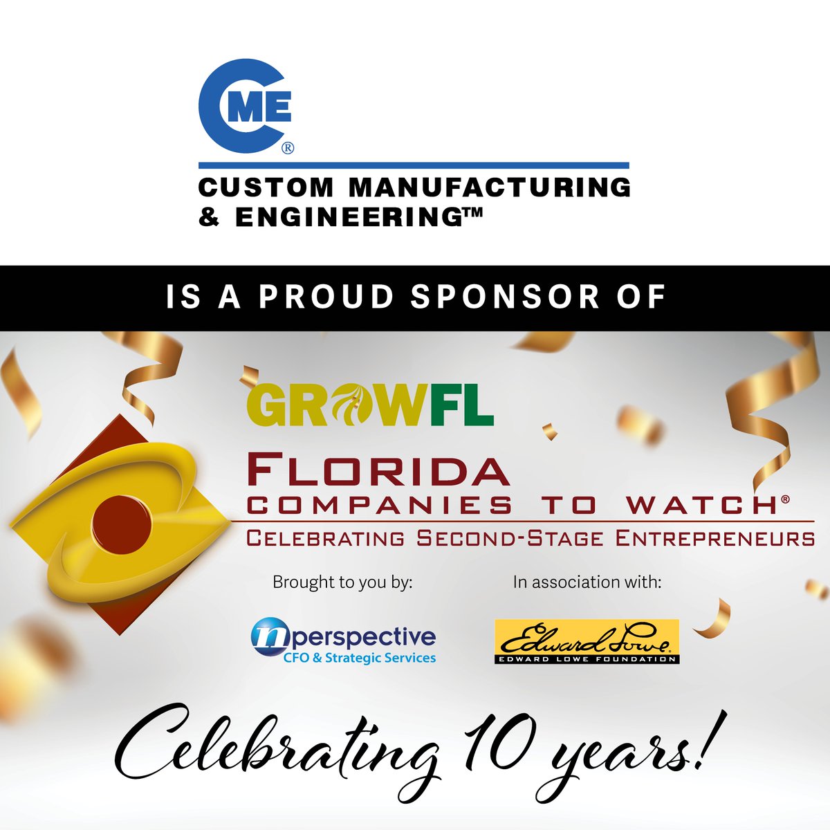 CMEFL's tweet photo. CME is a proud sponsor of the 10th Annual #GrowFL Florida Companies to Watch!

Join us as we celebrate the latest class of honorees on Feb. 18th, from 5 - 6:30 PM.

The event will be broadcast LIVE from #Orlando!

Register here: https://t.co/qyHuflMWnX https://t.co/2m508mH0YI