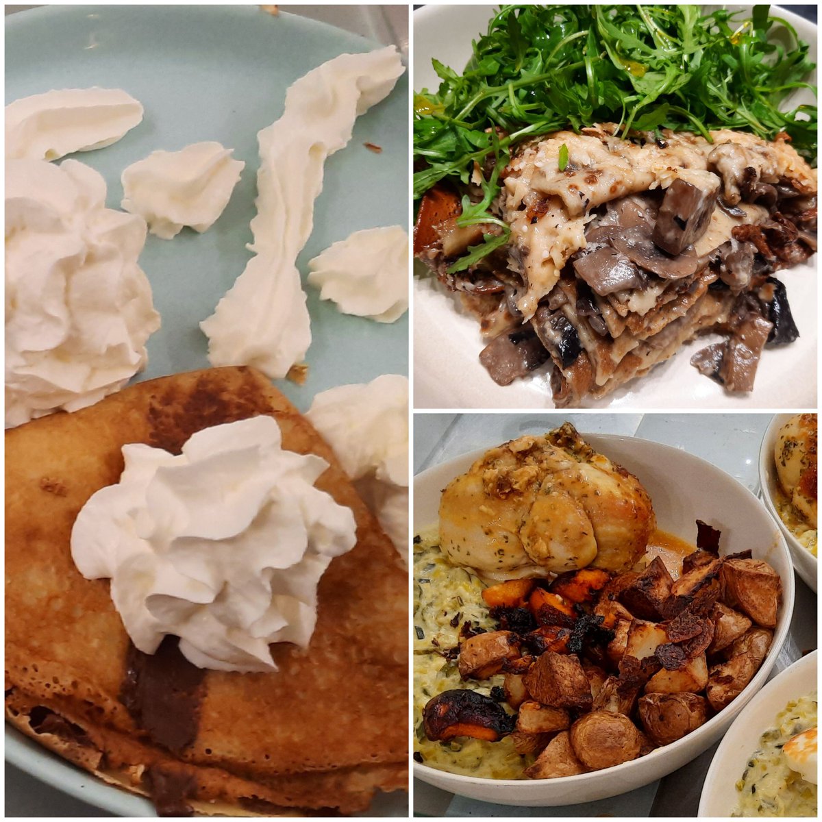 We're not in #avoriaz, but #Frenchweek continues! Pancakes two-ways and a chicken Kiev from <a href="/LaceysFarm/">Laceys Family Farm</a>. Tonight we are off to La Poya... and possibly the first cafe gourmand... #wedstillratherbeskiing