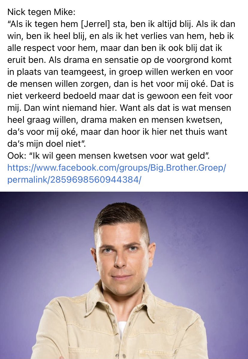 EarthToEvelien's tweet photo. Daily reminder dat de Nick ne crème van ne vent is 🙌. #BigBrotherNLBE https://t.co/k5P0lVwXZl