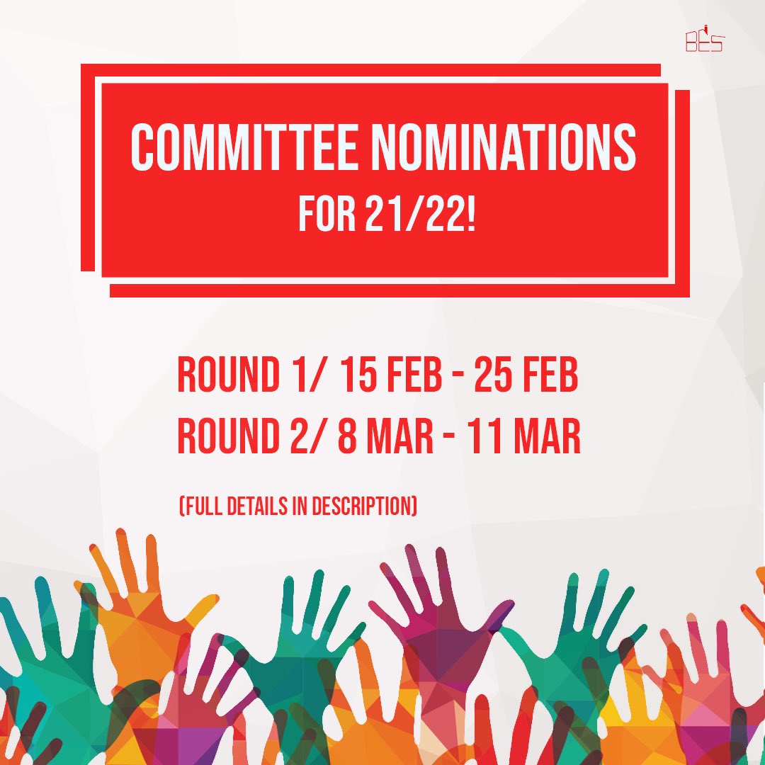 uwe_bes's tweet photo. Well it’s that time of year again! The committee positions for the academic year 21/22 are now open for nominations! 📢🙌🏼If you’re keen to get involved with the leadership of the society, head to the BES page on the SU and put your name upfront! https://t.co/5QIGgT3KFw