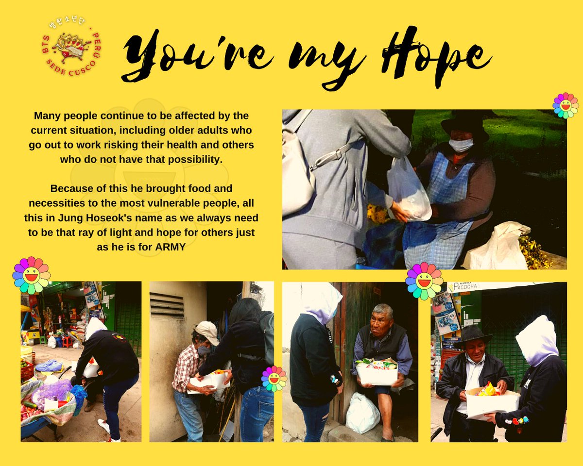 BTSPERUCUSCO's tweet photo. 🇵🇪 PROJECT 'MY SUNSHINE, MY HOPE' #HobiDay
The current situation leads us to put a hand to the heart, seeing people who do not have many resources, on the other hand we also have the puppies who by the same situation many shelters seek help. 
#HOSEOK #happybirthdayJHOPE https://t.co/9qw2ruo3tV