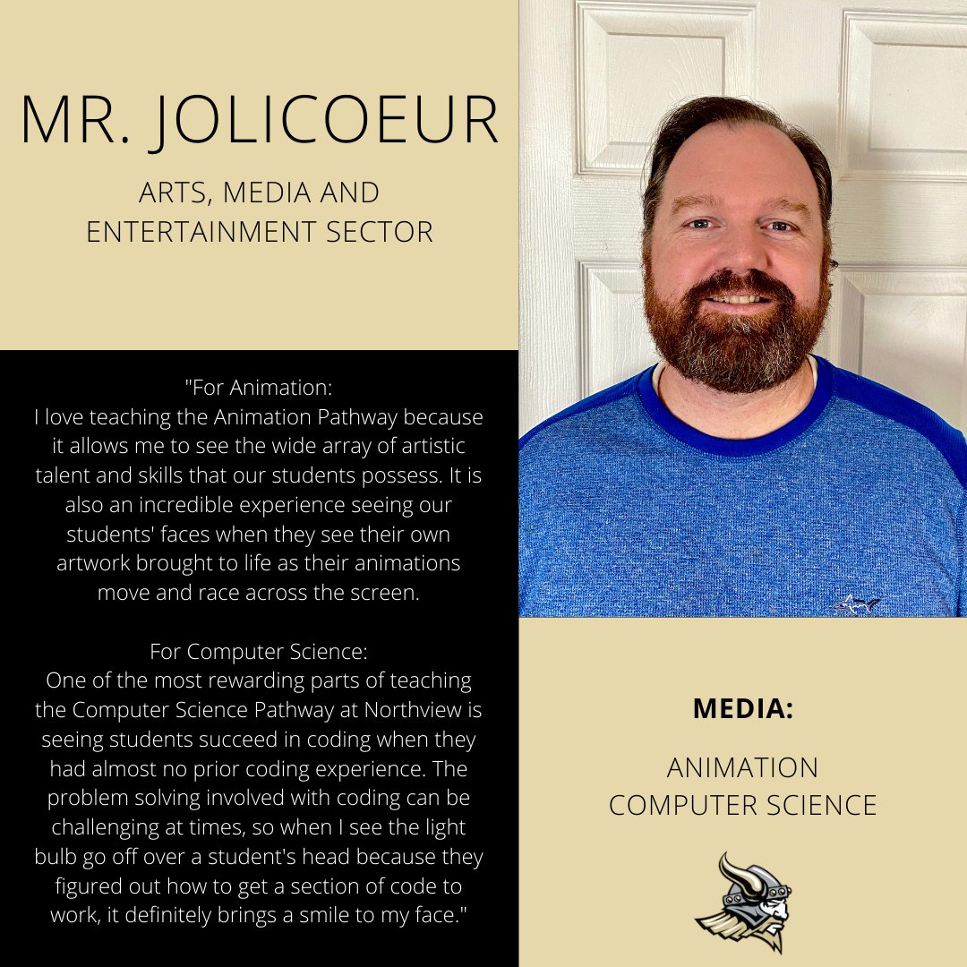 Northview Vikings (@nhsvikings) on Twitter photo Mr. Jolicoeur-CTE Pathway: Arts, Media, and Entertainment Mr. Jolicoeur-CTE Pathway: Arts, Media, and Entertainment