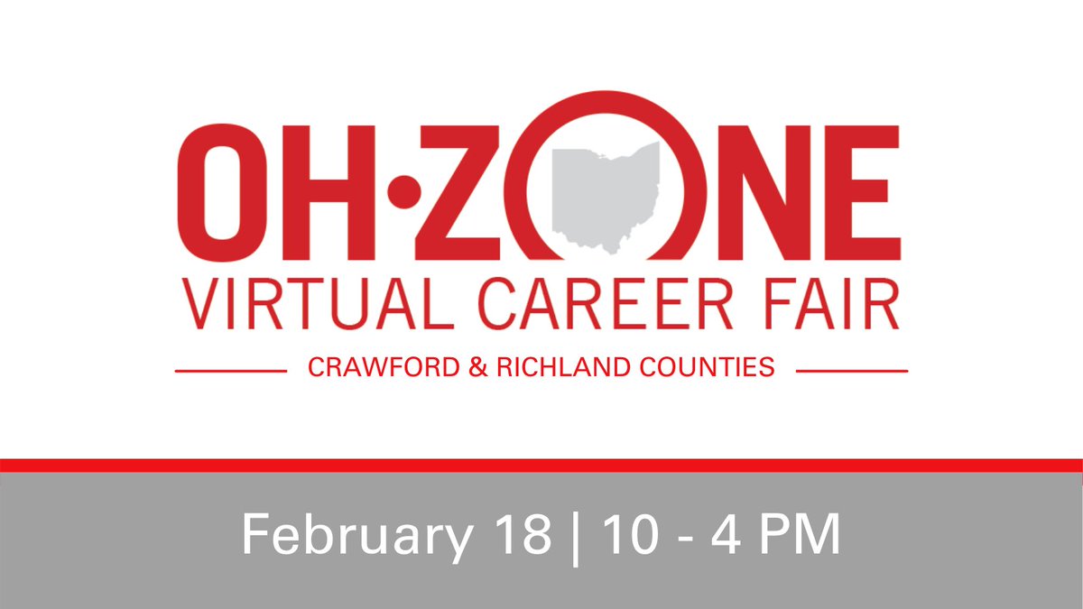 OhioMeansJobs's tweet photo. The OHZone Virtual Career Fair is just one day away - bringing together leading employers from Crawford and Richland Counties with immediate openings! Register at: https://t.co/NUYPkevv8s
#OHZone #VirtualCareerFairOH https://t.co/2KYjFMR97h