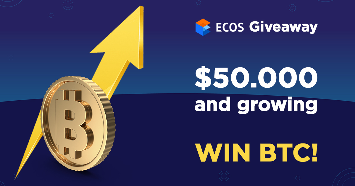 #Bitcoin broke $50k🚀
To celebrate, ECOS is giving away 4 mining contracts of $50 each.

All you have to do:

>Follow us on Twitter
>Like this post
>Retweet
>Tag 3 #crypto friends
>Register on ECOS using the link bit.ly/3apXmiz

Winners to be announced on 2.03
#giveaway