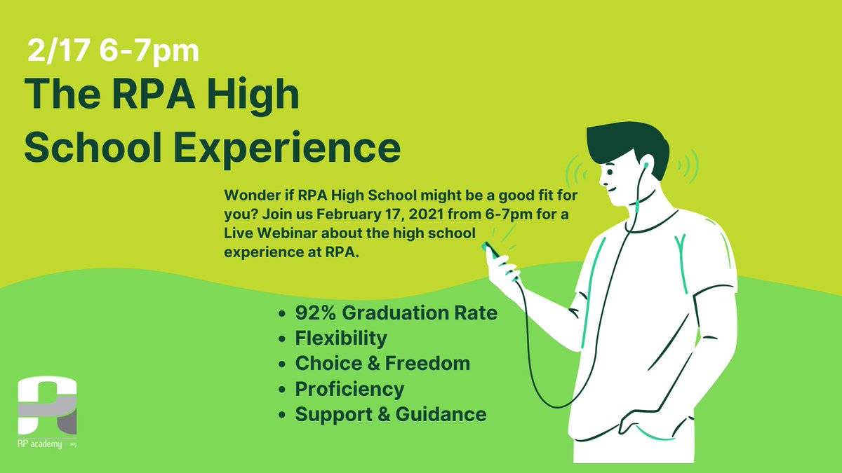 WeAreOneRPA's tweet photo. Join us for our Live Webinar tonight at 6pm to learn all about the RPA High School Experience. See the link in our bio for all Zoom details! See you tonight! #Openenrollment #weareonerpa https://t.co/8O96LCZU8s