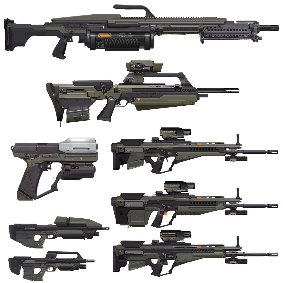 Halo Guns Remixed - Series The whole family I ended up designing, all start...