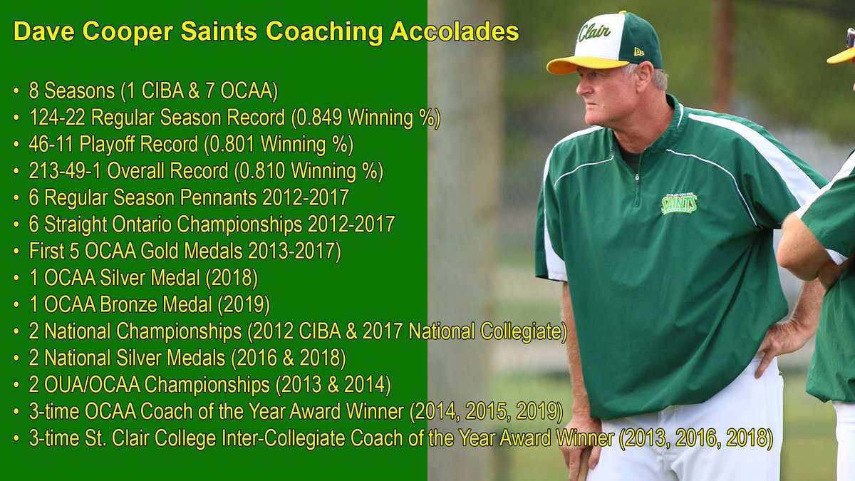 stclairsaints1's tweet photo. @stclairsaints1 Men's  Baseball Head Coach Dave Cooper was in a class by himself. Thanks for some great memories. https://t.co/BH1UQl5NV5 https://t.co/bhr7J5XFwP