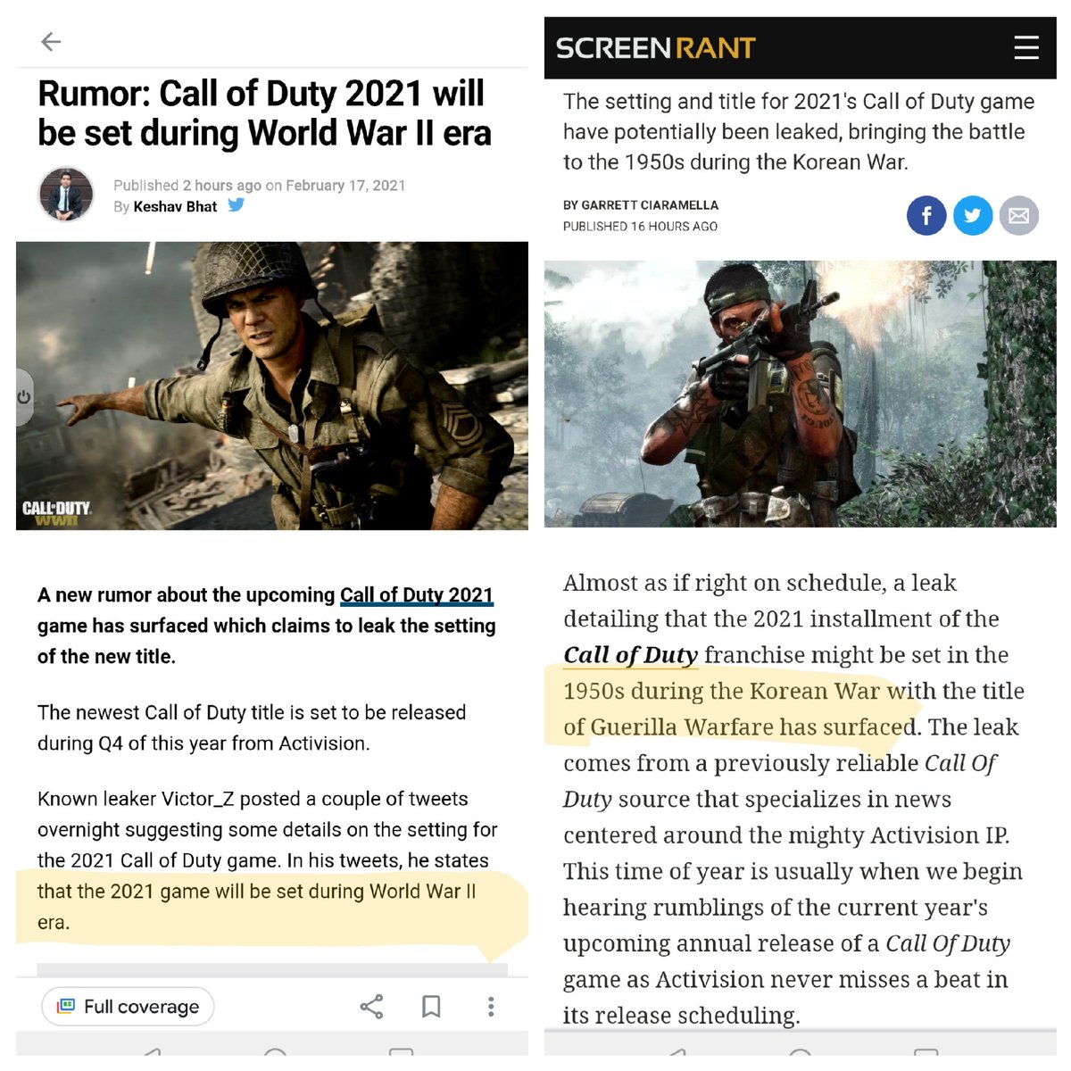 zxzZOMBIEzxz's tweet image. The rumors have started. Wonder which is true? #cod2021 #CallofDuty