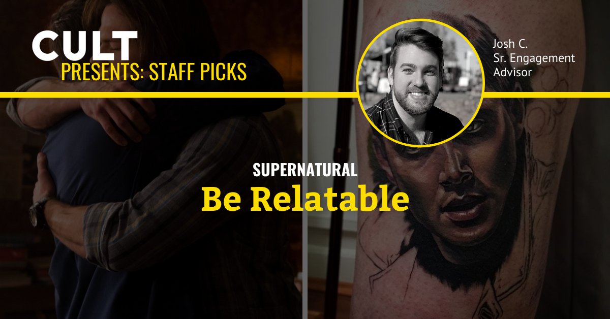 [2/5] CULT #Brand Principle #7: BE RELATABLE. "Cult brands perfect how they personify human attributes, and consistently bring their relatable persona to life."

Get an inside look at how <a href="/cw_spn/">Supernatural</a> is living this principle: landing.cultideas.com/staff-picks-su… #CULTIDEAS