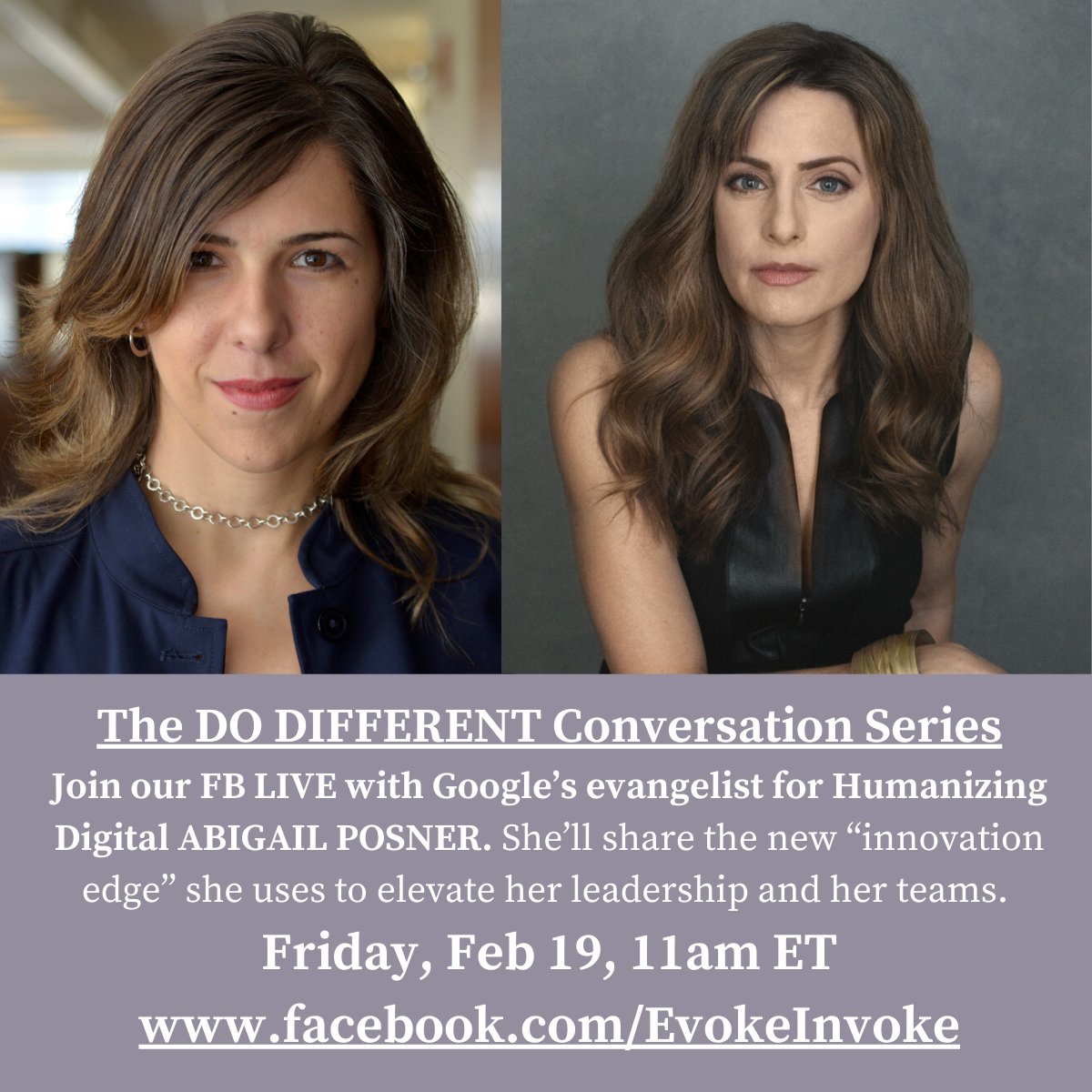 Can't wait for this chat with <a href="/aposner/">Abigail Posner</a> ! The Do Different conversation series is all about thought leaders who are not only helping us THINK DIFFERENT, but more importantly are activating us to DO Different. Hope you can join us!