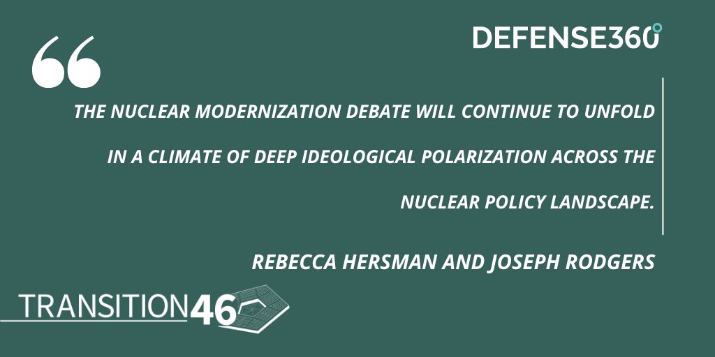 CSISDefense's tweet photo. The nuclear modernization debate will continue to unfold in a climate of deep ideological polarization across the nuclear policy landscape.
Read more in @rebeccahersman and @NonproJoe’s #Transition46 piece on @CSISDefense360 here: https://t.co/vF11btHsPq https://t.co/wQ8843rUfu