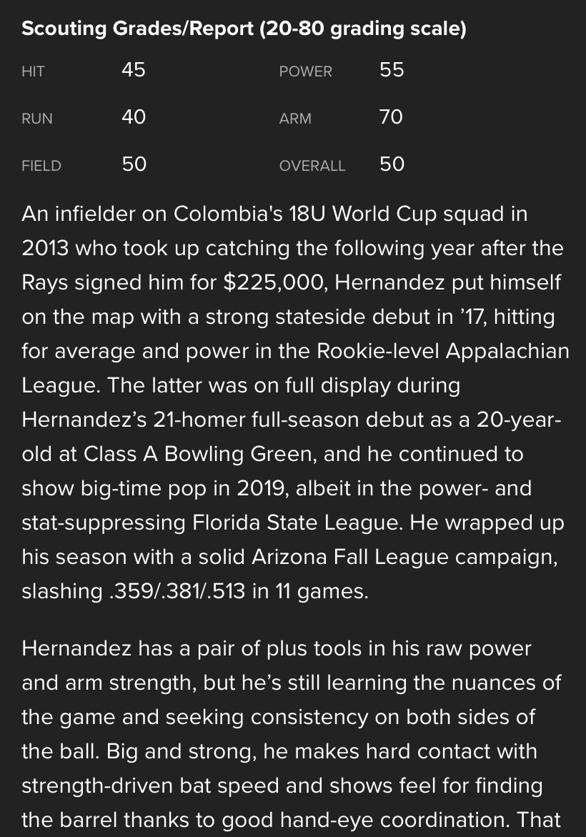 Here’s . @MLBPipeline’s full scouting report on Hernandez:  #RedSox |  #DirtyWater