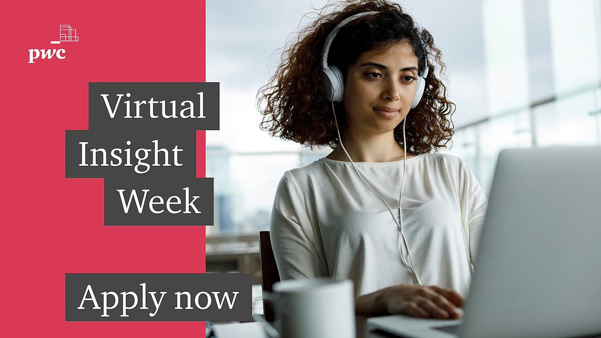 Are you looking for a career in #tech? If you’re in Year 12 (or Y13 in NI or S5 in Scotland) you can apply for our Virtual Insight Week programme and discover digital business areas and more at <a href="/PwC_UK/">PwC UK</a>