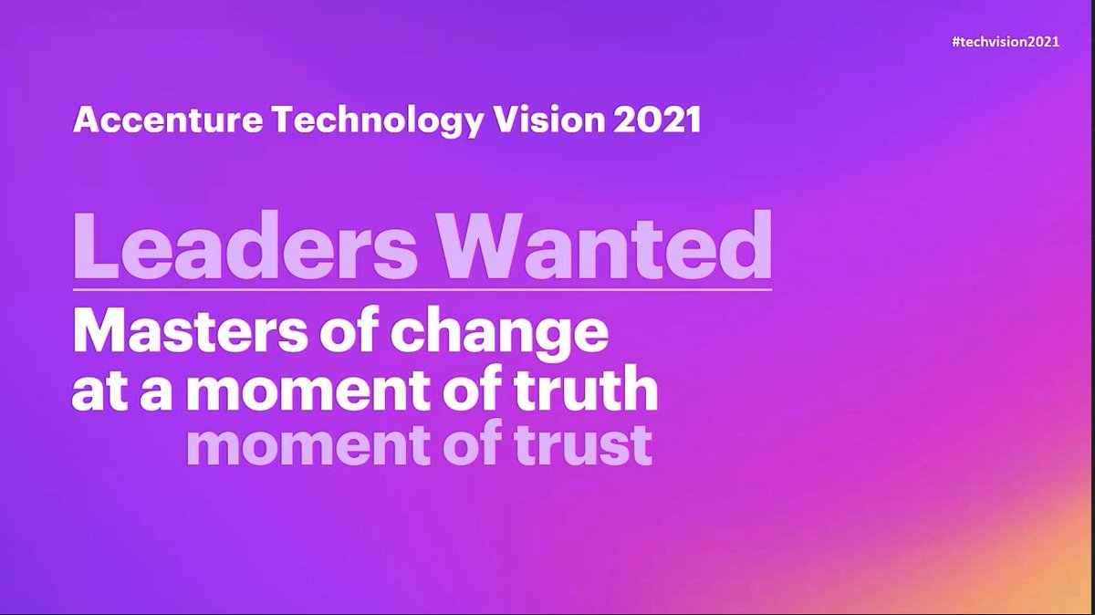 Timothy_Hughes's tweet photo. The new digital, post-pandemic reality according to @Accenture is about leadership and about truth @AccentureUK #futureofwork #leadership #innovation #masterofchange #momentoftruth #momentoftrust https://t.co/FORcaxzgRf