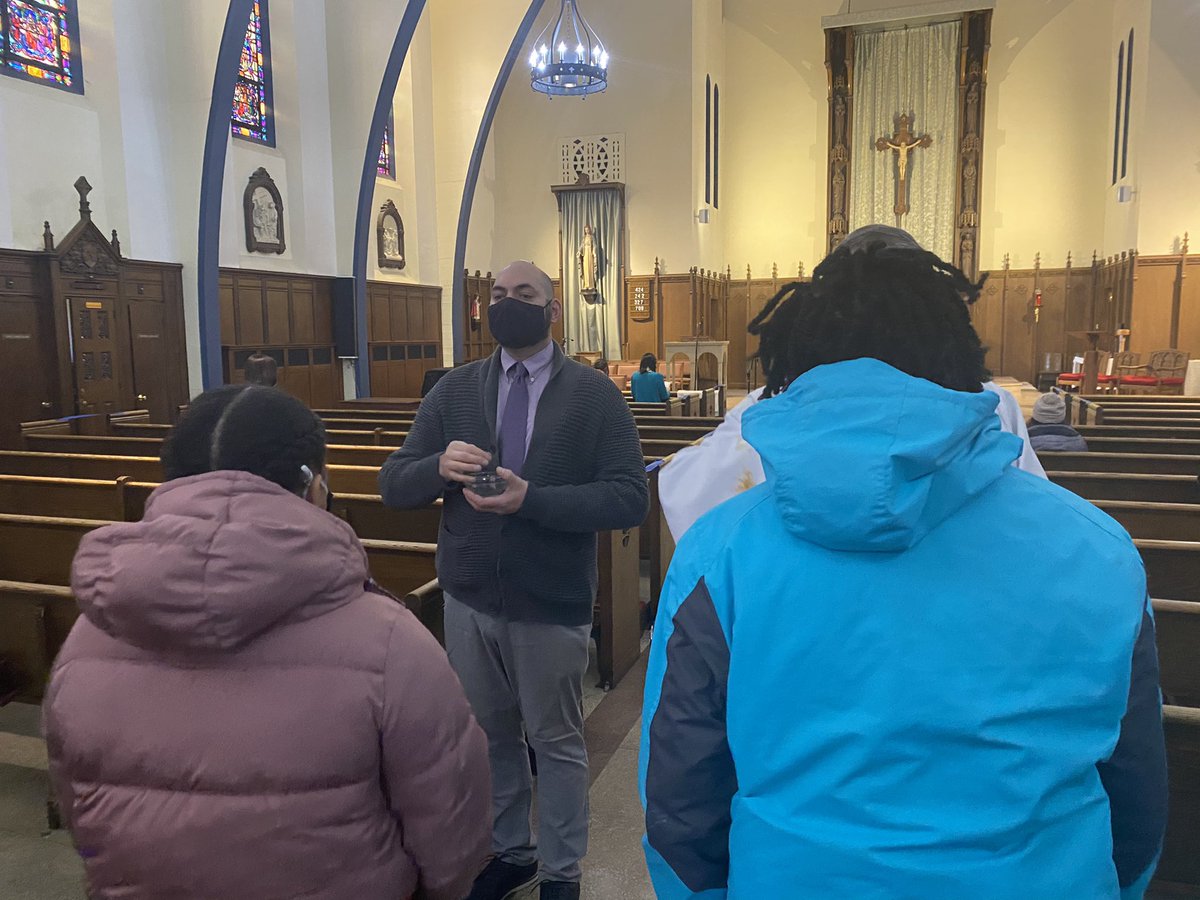 ConsortiumDC's tweet photo. Our @STA_Brookland Principal, @MRT20017, distributes ashes to his students as we begin this Lenten season.
#CCALent #CCAPrays #AshWednesday https://t.co/SqGpCOvt3s