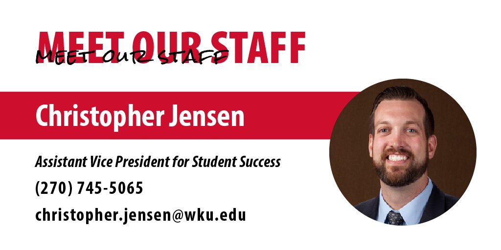 Meet Chris Jenson! Chris is the Assistant Vice President for Student Success at WKU. His hard work and dedication to WKU students is appreciated and recognized across campus! 

#WKU #Transfer #MeetOurStaff #ClimbWithUs