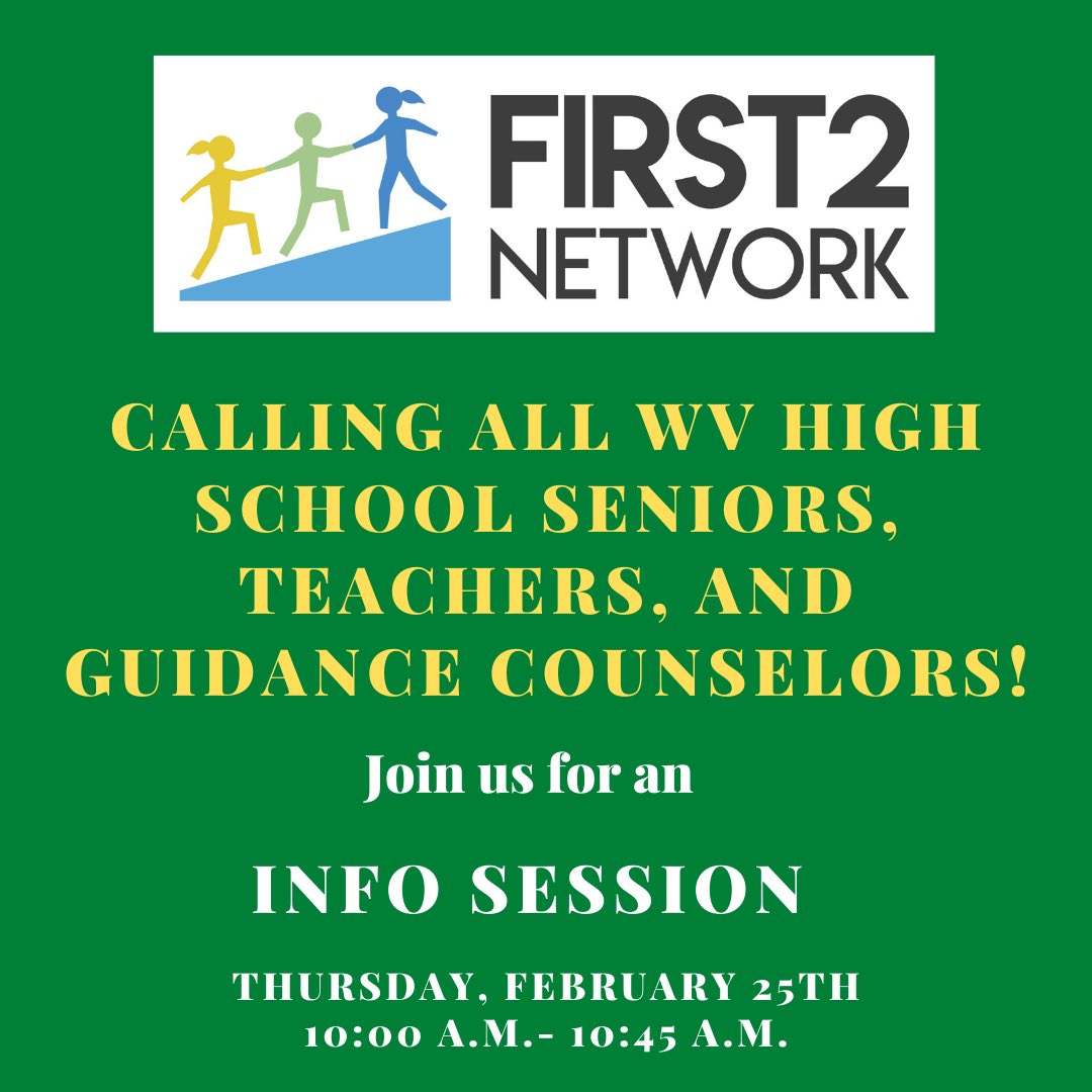 First2Network has scholarship and internship opportunities available for first-generation, and underrepresented students in Science, Technology, Engineering, and Math (STEM) in West Virginia. Join us for an informational session followed by a Q&amp;A to learn more! LINK IN COMMENTS!