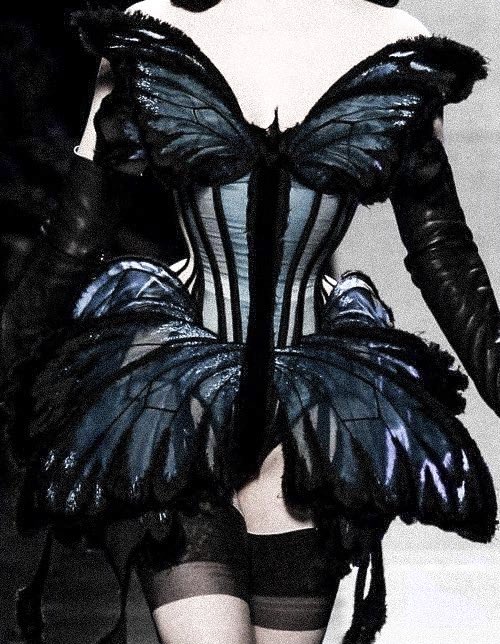 thinking about this butterfly jean paul gaultier (S/S ‘14) dress 🥺🦋🖤