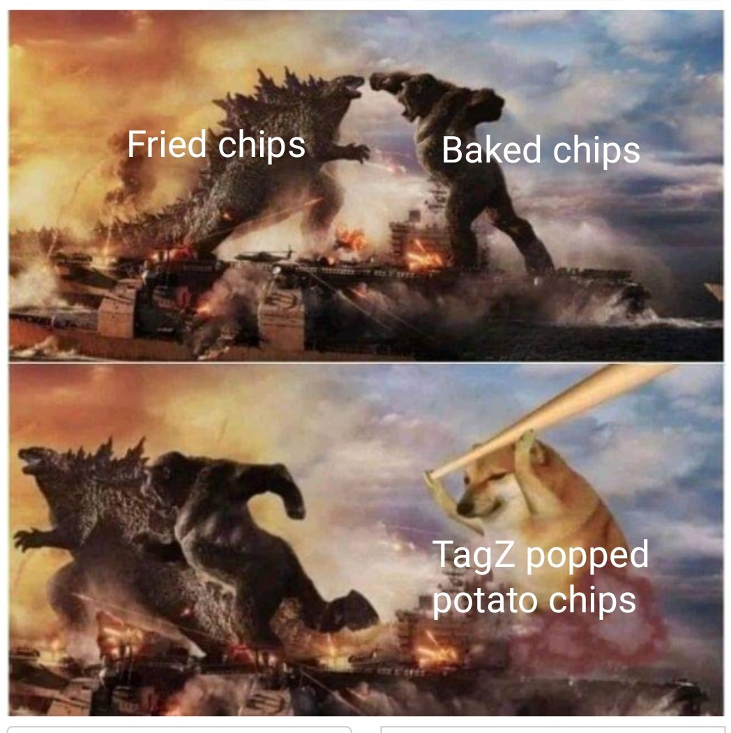 Tagz_Foods's tweet photo. Who else wants to save their #relationchip
#poppedchips #trending #healthy #healthylifestyle #foodforthought #wednesdaythought #GodzillaVsKong https://t.co/rNMyy72zpf