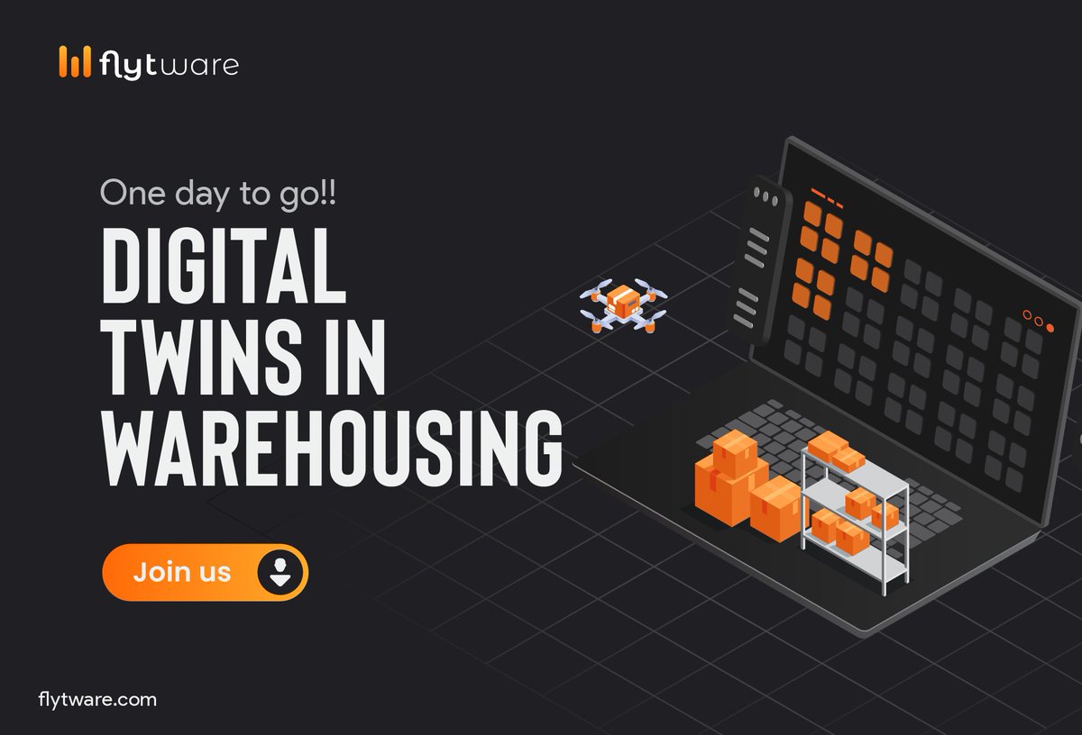 Join us for the webinar on digital twins where we discuss how warehouse managers can leverage real-time data to improve operational efficiencies.
Register at:  flytware.com/webinars/digit…
#warehousing #automation #droneautomation #drones #supplychain #warehousesolution #webinars