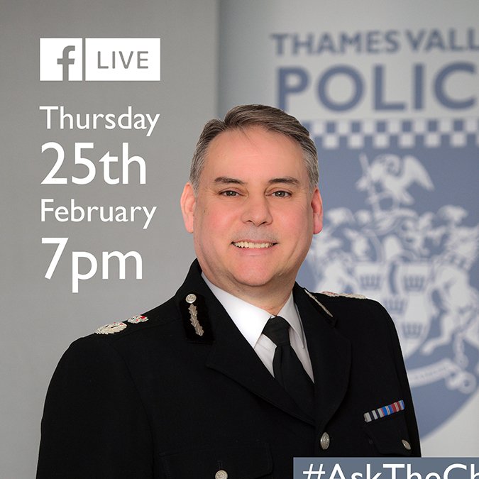Here's your chance to ask the TVP Chief about what's happening with policing in the Thames Valley!
- #Covid19 &amp; policing?
- Crime trends?
- 2021 for TVP?
-  Or...favourite football team?

Reply to this tweet with your❓'s and we will put them to him on the night ✍️👇 #AskTheChief