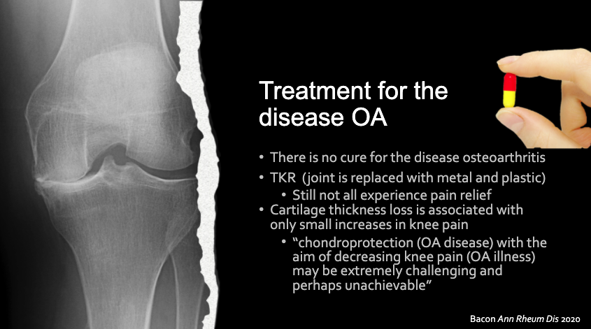 4/ As far as the disease is concerned, we DO NOT have a cure & there are inherent challenges to finding one. Some challenges may be very difficult to overcome. Despite that, efforts to find a cure for  #OA are important & should continue 