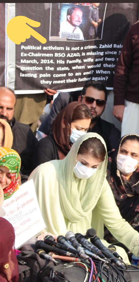 Note, poster behind Maryam Nawaz & Sammi Deen holding hands today:It’s a clever ploy to justify BSO-Azad’s terrorism as mere “political activism” by suggesting Zahid Baloch was a political activist, even though he headed the underground BSO-Azad in 2014 after ban in 2013./13