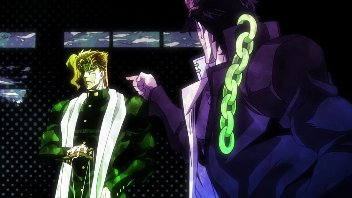 & Kakyion d'un élève modèle. Ce qui créer un contraste évident entre les 2 personnages.Par leur design leur caractère son défini. Mais surtout Araki montre que ses 2 personnages lycéen pendant l'aventure vont former un duo & une rivalité qui vont bien se compléter.