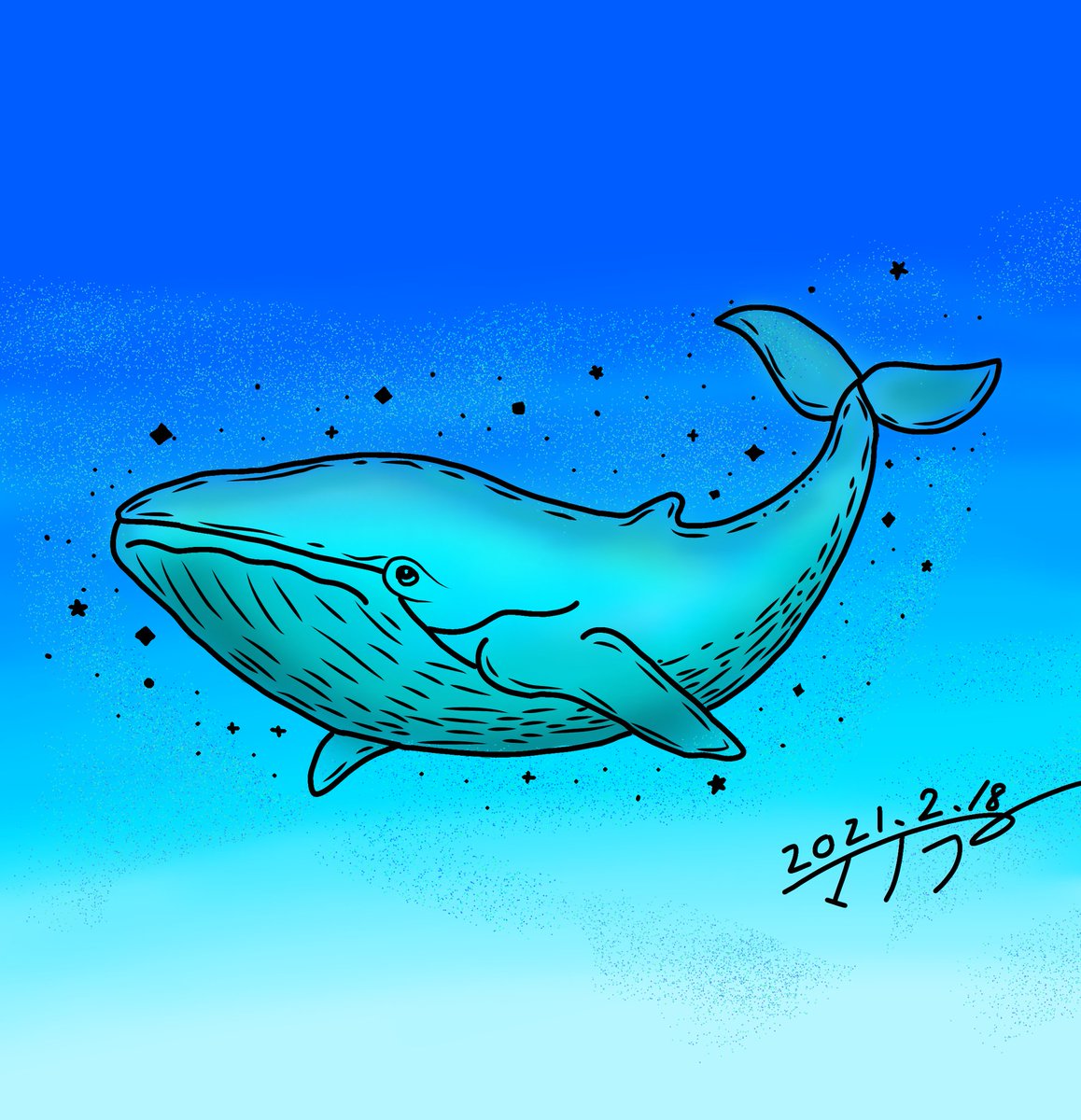 クジラの雲の絵 のイラスト マンガ コスプレ モデル作品 1 件 Twoucan
