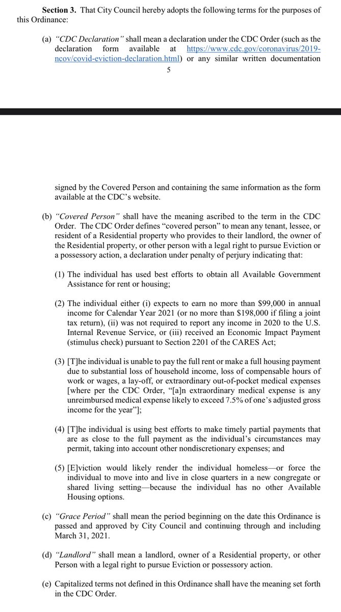 Here are the key sections of the ordinance they passed this morning:
