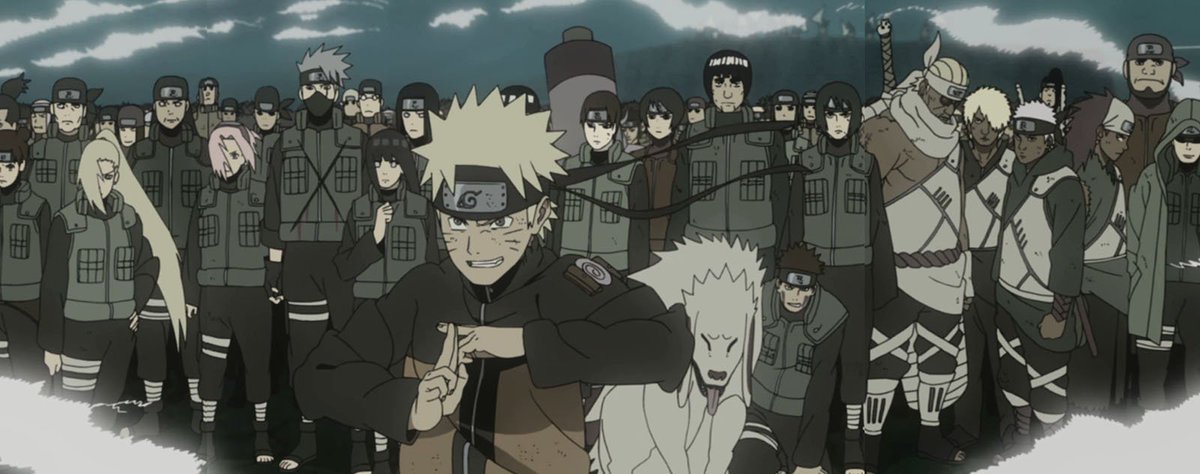 pour ne citer que lui. Mais pour les personnages adultes(Jonin...) Kishimoto a fait le choix que nombreux d'antre eux portent des uniformes ninjas très semblable.Et ca même pour des camps opposés. Par exemple Hashirama & Madara leur tenue se ressembleénormément.