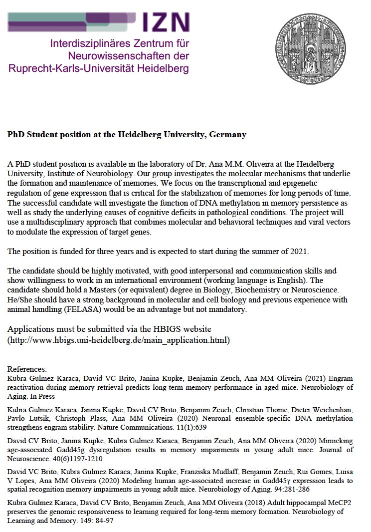 David Brito (@davidvcbrito) on Twitter photo Please RT: Great opportunity-PhD Student position at the Heidelberg University, Germany in the field of Learning and Memory. <a href="/FENSorg/">FENS</a> <a href="/SPNeurociencias/">Sociedade Portuguesa de Neurociências (SPN)</a> <a href="/UniHeidelberg/">Uni Heidelberg</a> <a href="/IMMolecular/">iMM</a> <a href="/ChampalimaudF/">ChampalimaudF</a> Please RT: Great opportunity-PhD Student position at the Heidelberg University, Germany in the field of Learning and Memory. <a href="/FENSorg/">FENS</a> <a href="/SPNeurociencias/">Sociedade Portuguesa de Neurociências (SPN)</a> <a href="/UniHeidelberg/">Uni Heidelberg</a> <a href="/IMMolecular/">iMM</a> <a href="/ChampalimaudF/">ChampalimaudF</a>
