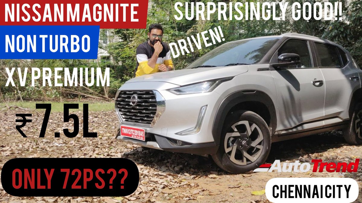 teamautotrend's tweet photo. #Nissan #Magnite NON TURBO Drive Review | 72PS Good Enough? Better than Hatchbacks? #TeamAutoTrend #Nissan #Magnite Know More https://t.co/BvvVL5ckwL https://t.co/VfE6tVAnBP