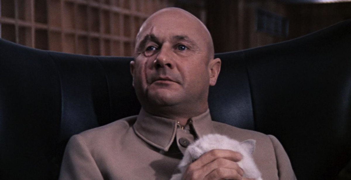 5) THE VILLAIN Personally, I prefer the unseen version of Blofeld, but this version is iconic. Even if the cat hates him.