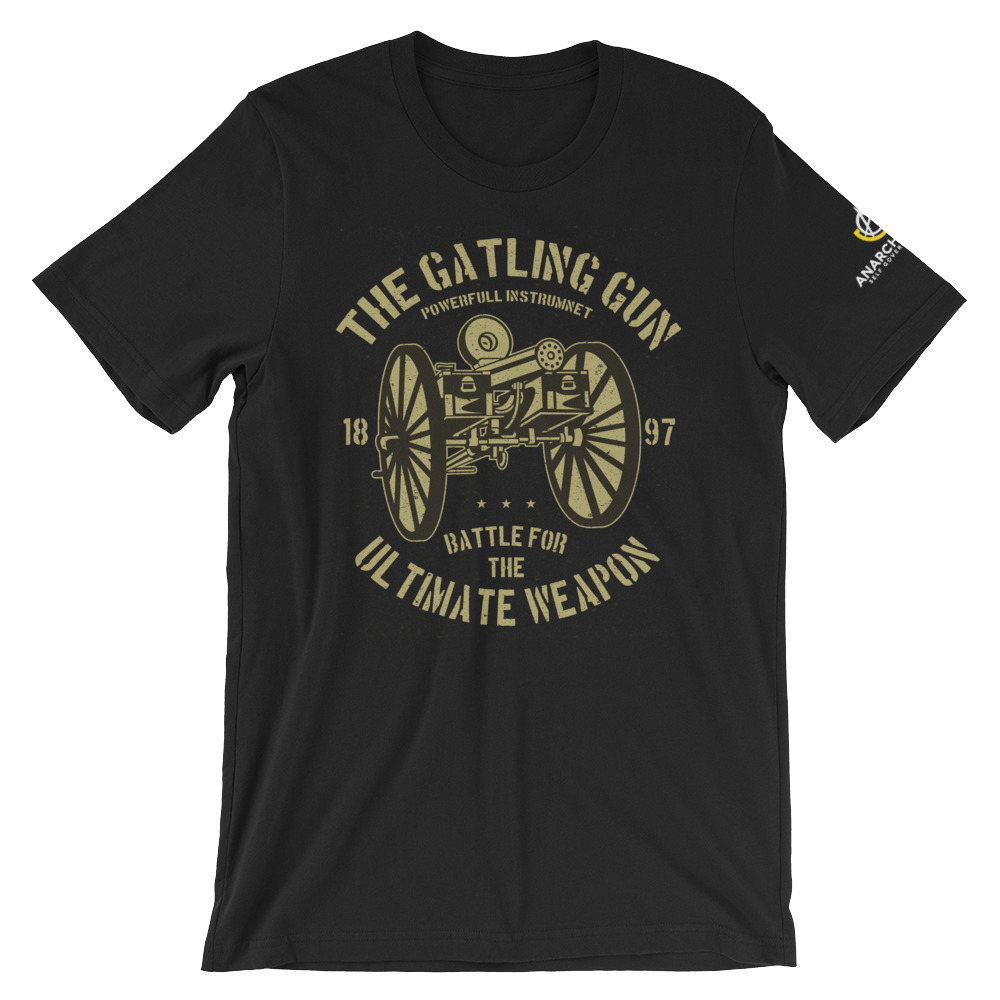 AnarchoApparel's tweet photo. Gatling Gun Short-Sleeve Unisex T-Shirt

https://t.co/FaQQJ5mXme

#gun #guns https://t.co/bXLu1RzSqY