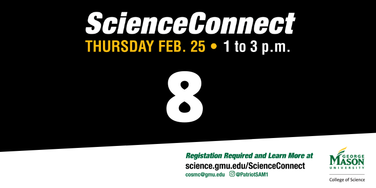 GMU_COS's tweet photo. Where will you be 8 days from today? Winning fun #MasonScience swag at the #ScienceConnect trivia game. Join our science faculty, staff, and students in this event to build new connections, explore student research opportunities and connect with our science community. Link in bio https://t.co/DmkzXGl8zp