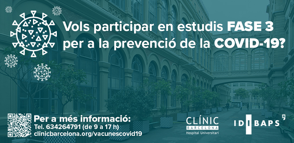 barcelona_010's tweet photo. 💉  L'Hospital CLÍNIC  @hospitalclinic @idibaps  necessita voluntaris per participar en estudis en fase 3 amb vacunes per combatre la #covid19. 

➡️  https://t.co/2IvOGld7pT

#TriaSalut #CapFred #RespostaCoronavirus https://t.co/zWFvjid6L6