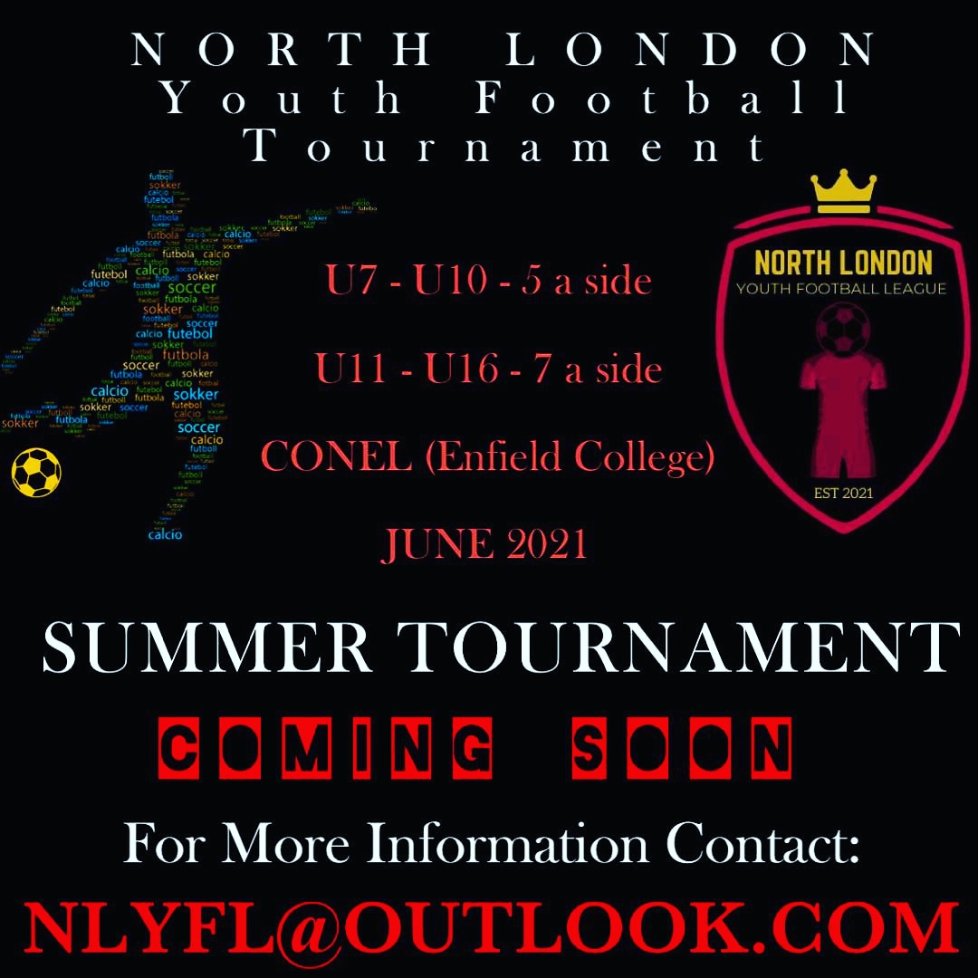 NorthLondonYFL's tweet photo. North London Youth Football League will be hosting a tournament in June 2021. 
With Grassroots Football rumoured to be back soon, we are planning to arrange a tournament for all clubs to attend 
LET'S GET OUR KIDS BACK TO WHAT THEY LOVE DOING! https://t.co/LNdVEdxwr9