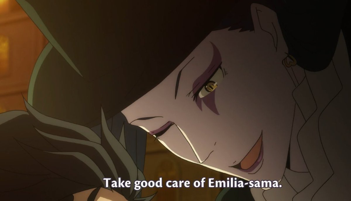 Roswaal has a habit of looking at people with his yellow eye while he's scheming.Although we won't know what happened there after Ryuzu left, it must've been pretty notable for Roswaal.