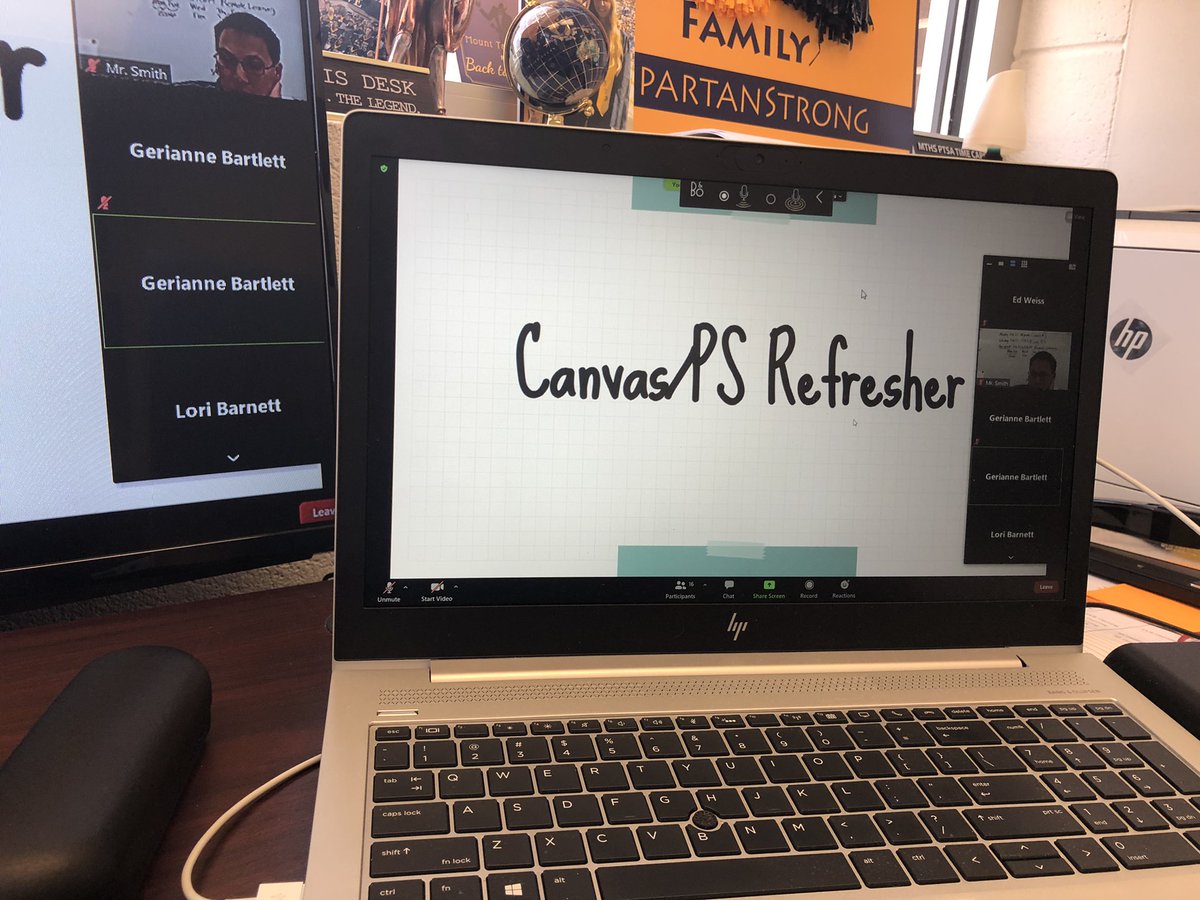 Tabor_City's tweet photo. Tabor CANVAS Team members Gerianne Bartlett,Matt Smith andGreg Williams leading the effort in break out rooms covering the world of Canvas and Power School and each being able to talk to one another?  #gettingbettertoday @TaborPTSA @MTHSGuidance @wsfcs @taborstuco @mttaboralumni https://t.co/wEg4zeJzcS