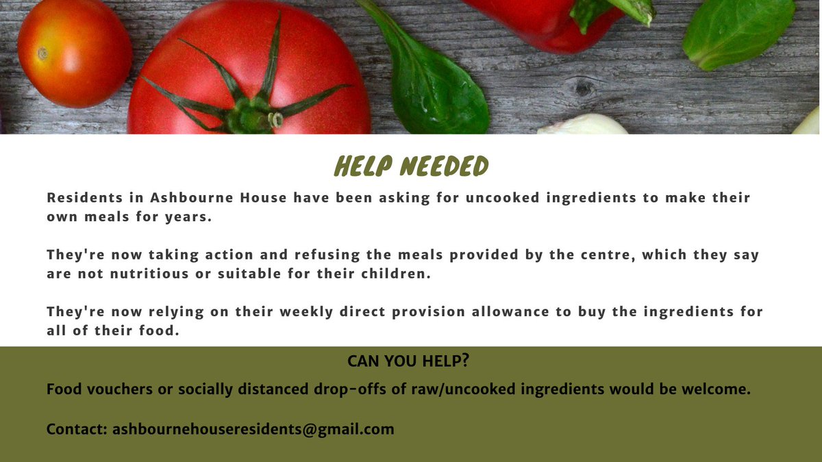 NascIreland's tweet photo. From this week residents in Ashbourne House #DP are refusing the meals provided which they say are not nutritious or suitable. They have been refused ingredients to cook for themselves. More 👉https://t.co/PQJ1nu1Tqw

Can you help by donating food/vouchers directly to residents? https://t.co/pfv4eHKMWB