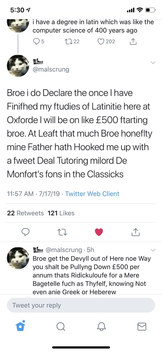 Was digging through my phone looking for something else and stumbled across a screenshot of this masterpiece. I thought it was gone forever; RIP @malscrung