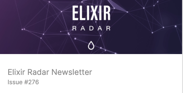 elixir_radar's tweet image. Elixir Radar issue 276 is out! 📣
You can read it here: ow.ly/2poi50DCzn1
This issue comes with content from @philipsampaio @sasajuric @woojiahao_ @devoncestes @amsposito @robertellen @AlchemistCamp . Thank you!
#myelixirstatus