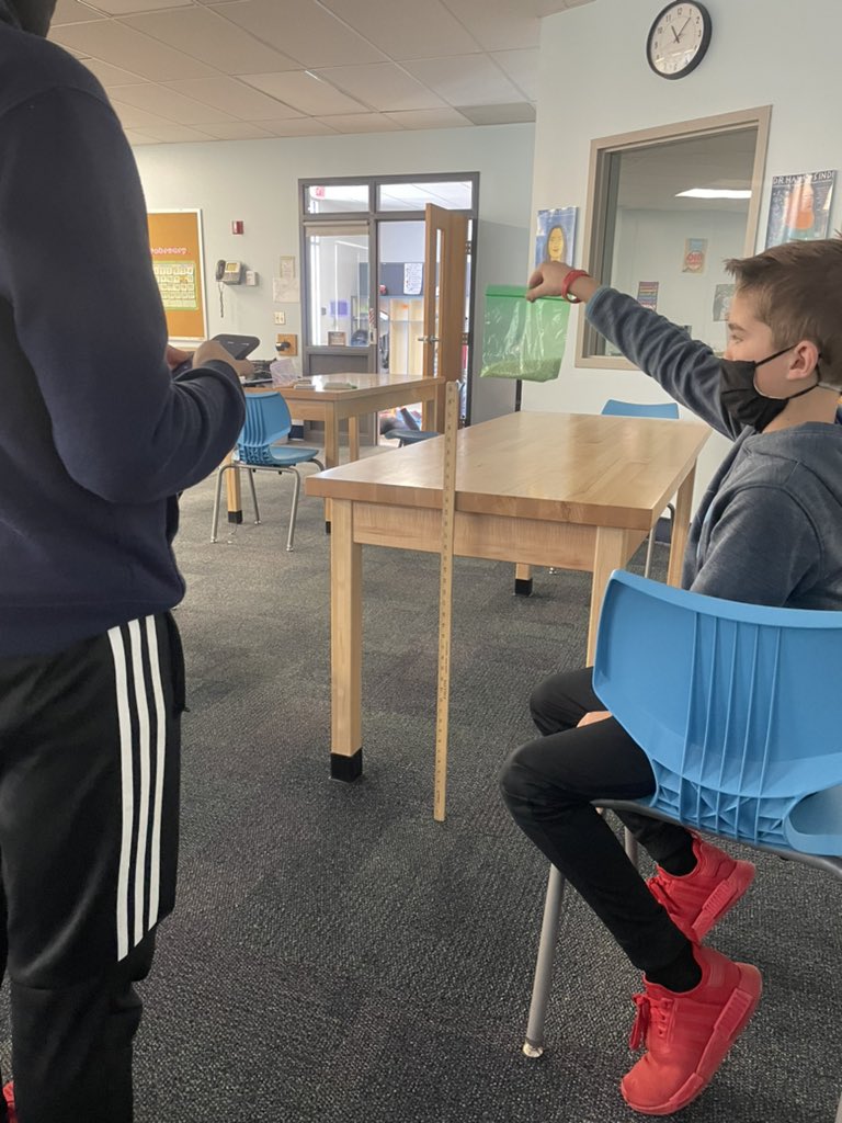 Physics lab - exploring how mass affects the amount of time it takes for objects to reach the ground #mertonint #mertonproud