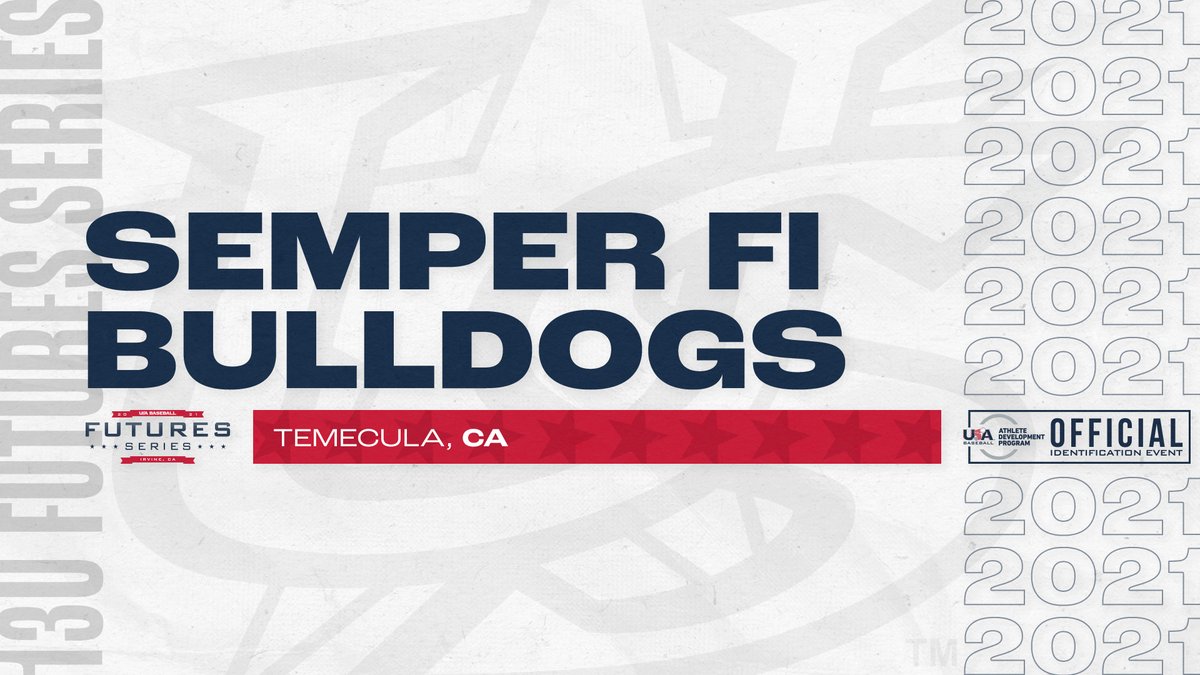 USABaseEvents's tweet photo. We let the dogs *in* to #FSIrvine! π€©
Thrilled to have the Semper Fi Bulldogs at the 2021 13U Futures Series! https://t.co/Bj3Pgd5Wdm