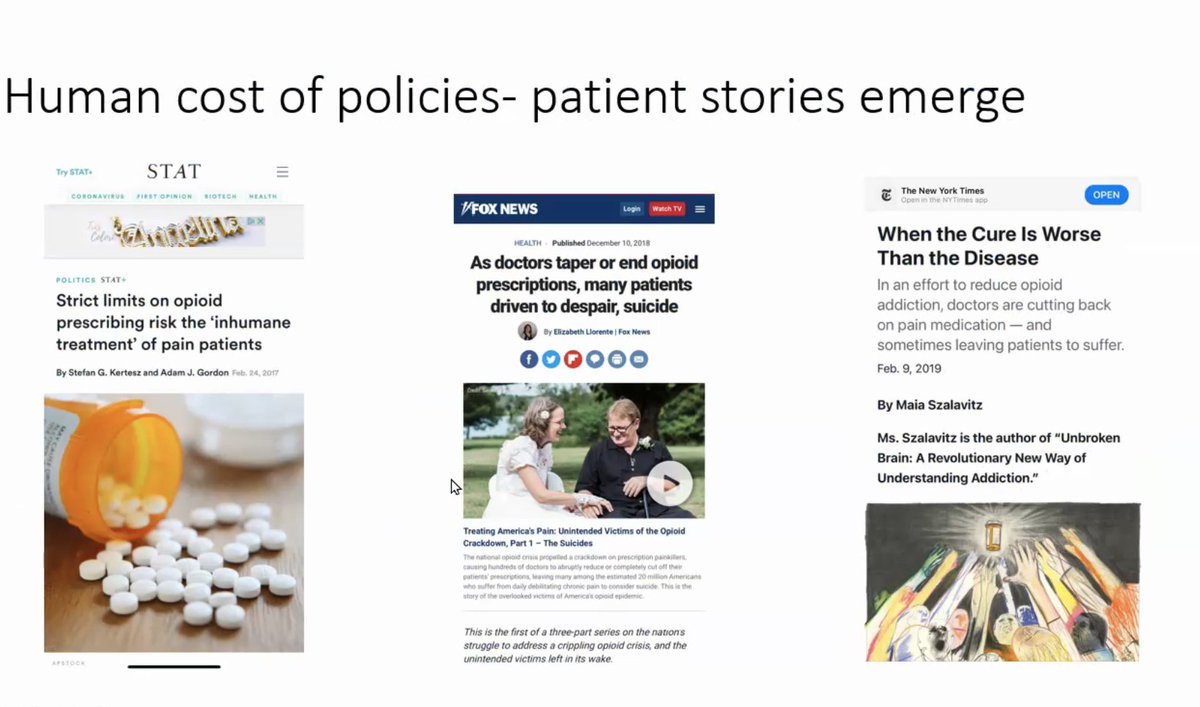 1/I'm excited that Dr.  @AjayManhapra is presenting on concerns about mandatory opioid taper for VA's MAT-VA journal club, based on our shared paper... he notes Human costs of mandatory and widespread opioid taper