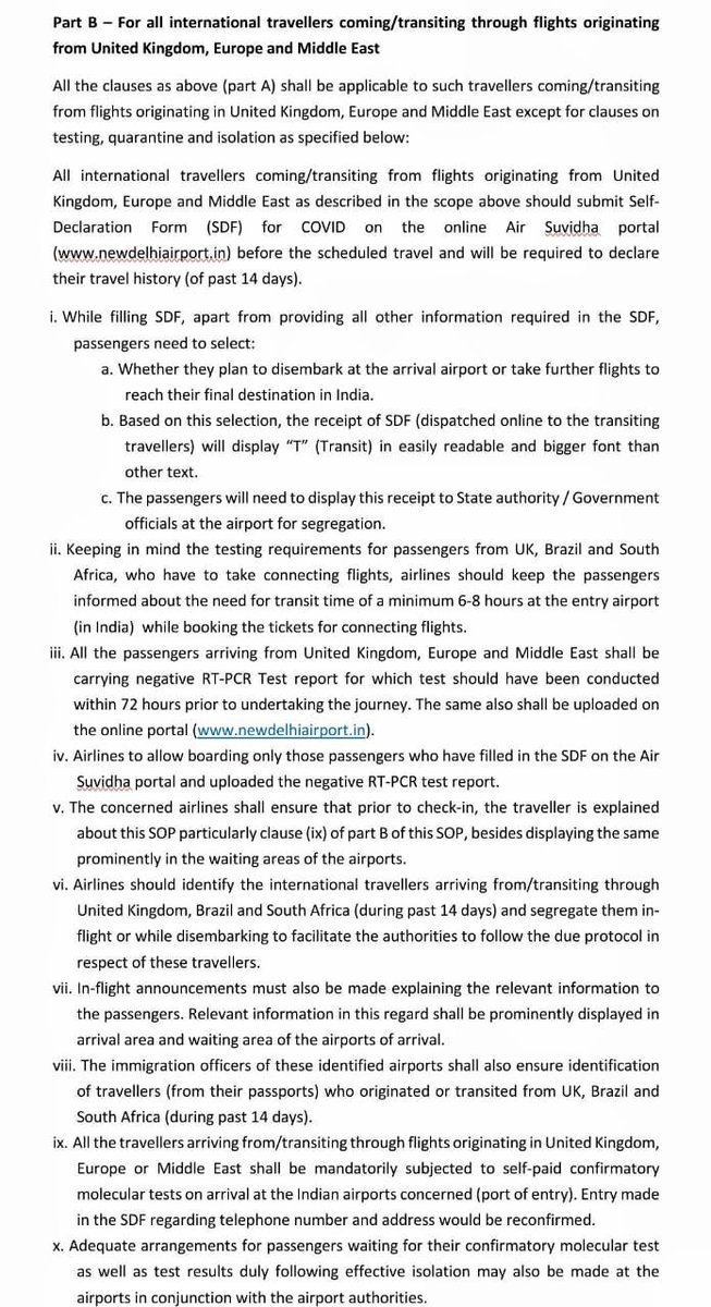 HardeepSPuri's tweet photo. We are taking all precautions &amp; continue undaunted with our efforts against COVID19.

New SOPs will be in effect for International Passengers arriving in India from 23:59 hrs on 22 Feb 2021...

@PMOIndia @HMOIndia @MoHFW_INDIA @MoCA_GoI @MEAIndia @AAI_Official @DGCAIndia https://t.co/sVM3D0pBPQ