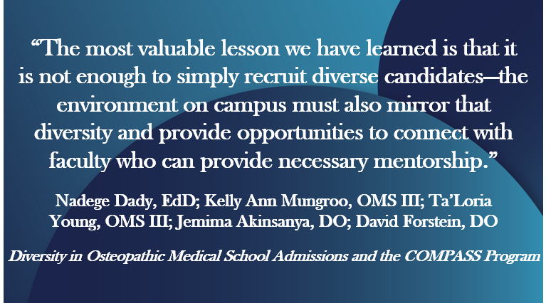 Learn more about the creation of the COMPASS Program at TouroCOM—New York &amp; the importance of diversity, representation, and mentorship in #MedEd here: jaoa.org/article.aspx?a…
